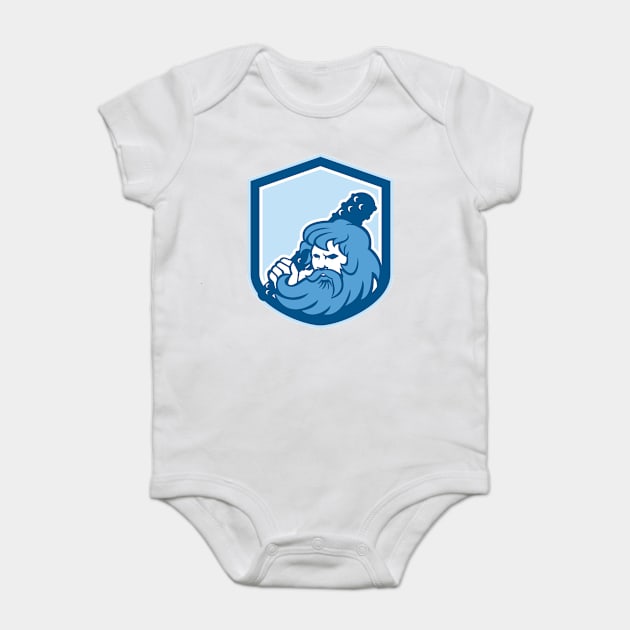 Hercules Wielding Club Shield Retro Baby Bodysuit by patrimonio